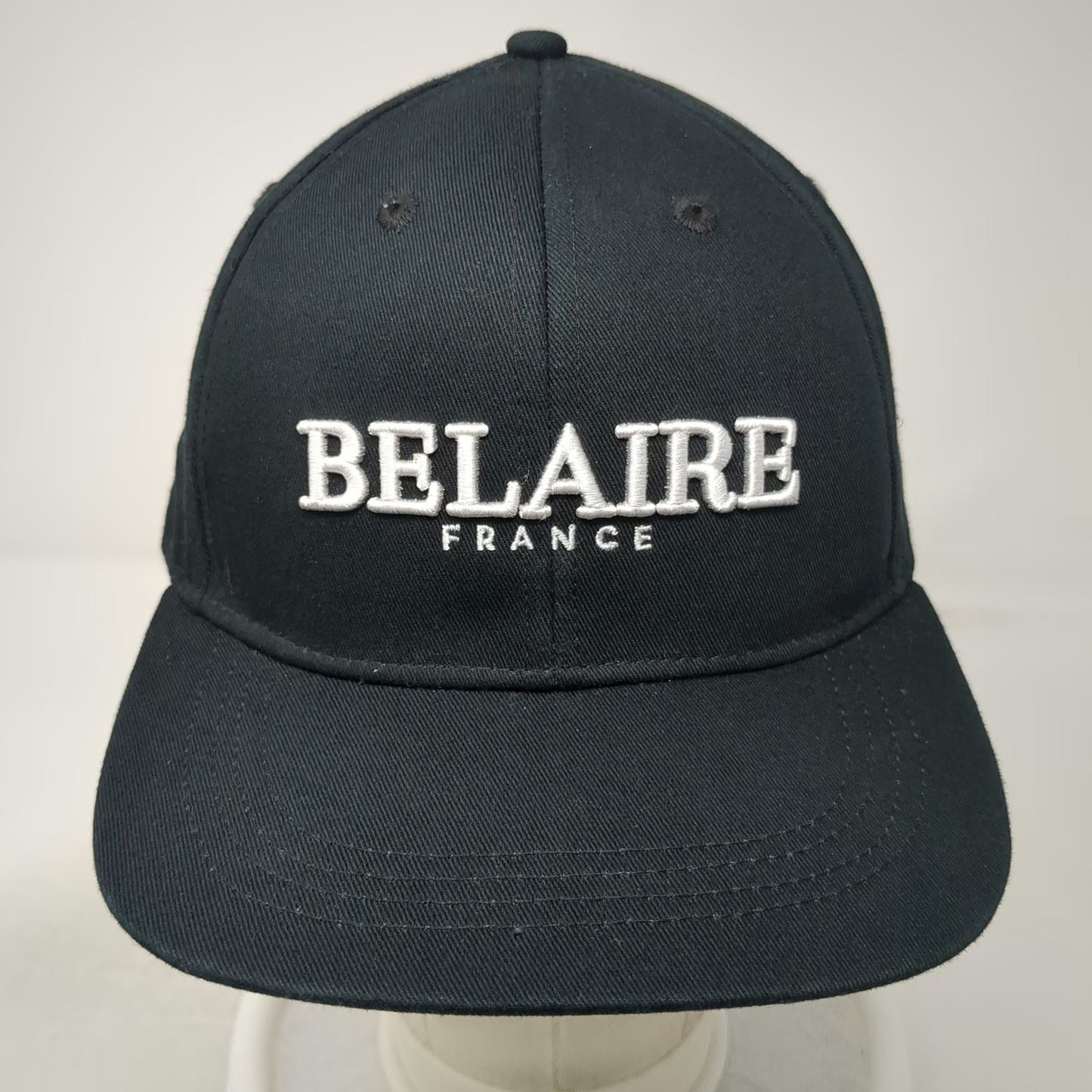Luc Belaire France Snapback Hat Black White One Size Embroidered Cotton Logo