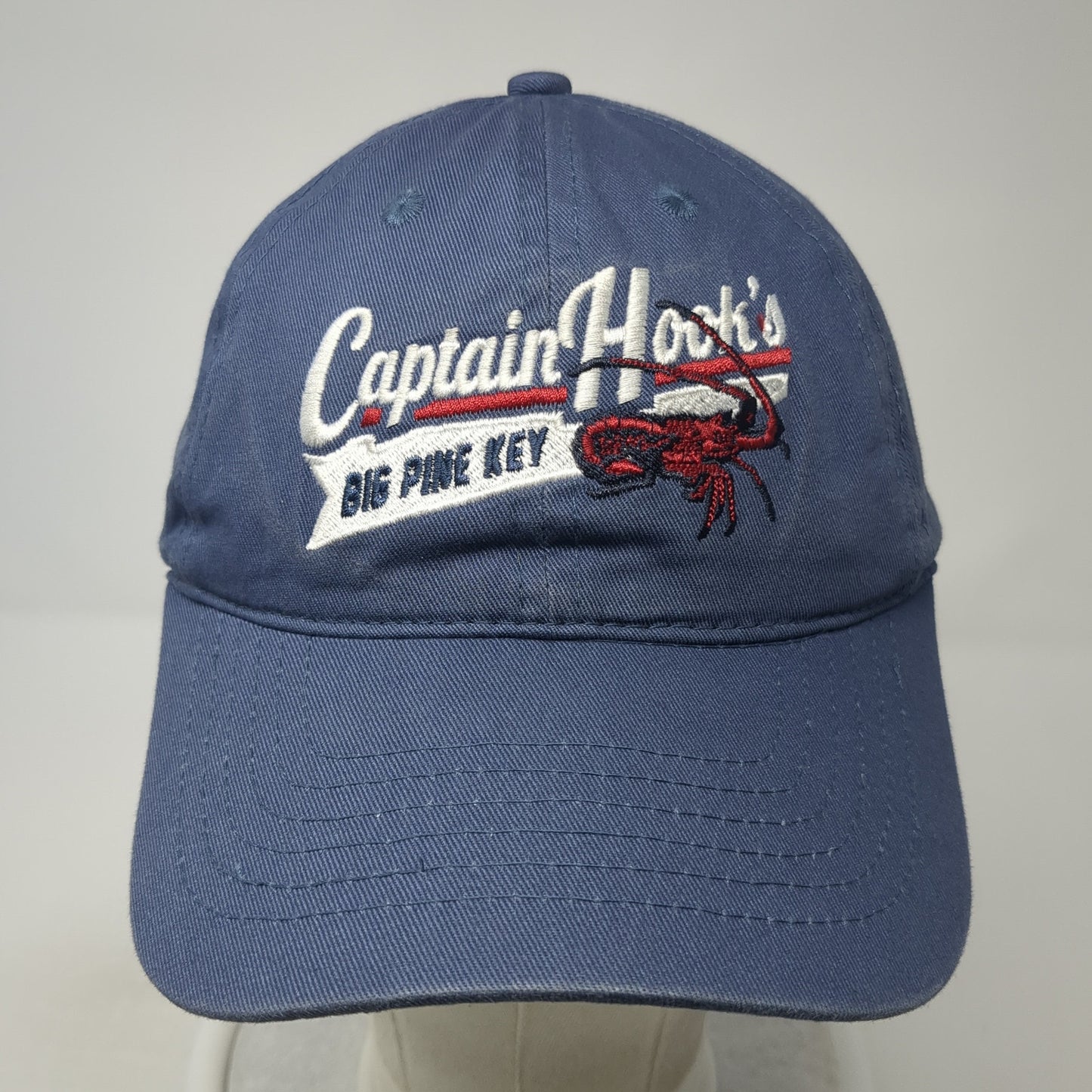 Captain Hook's Big Pine Key Strapback Hat Blue One Size Adjustable Ouray