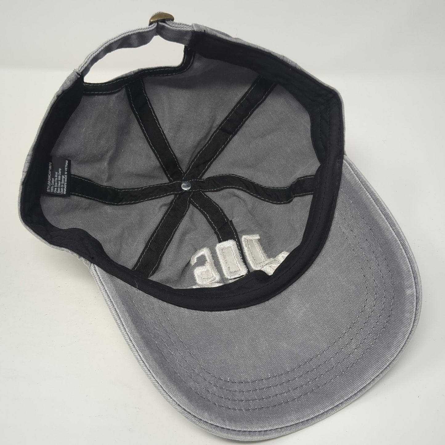 Dog Mom Slideback Baseball Cap Gray One Size Adjustable Embroidered 6 Panel