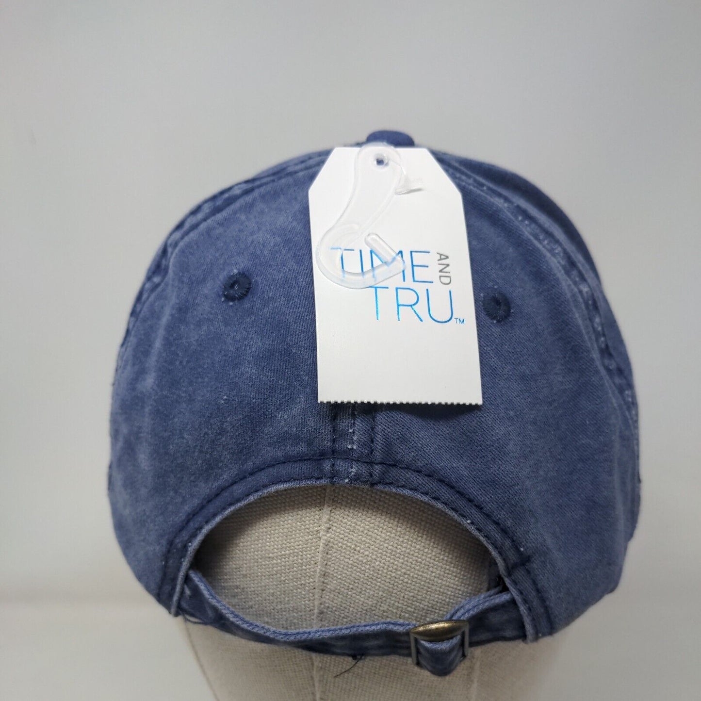 Time And Tru Sildeback Hat Blue OSFM Adjustable Vented Hole 6 Panel Blank