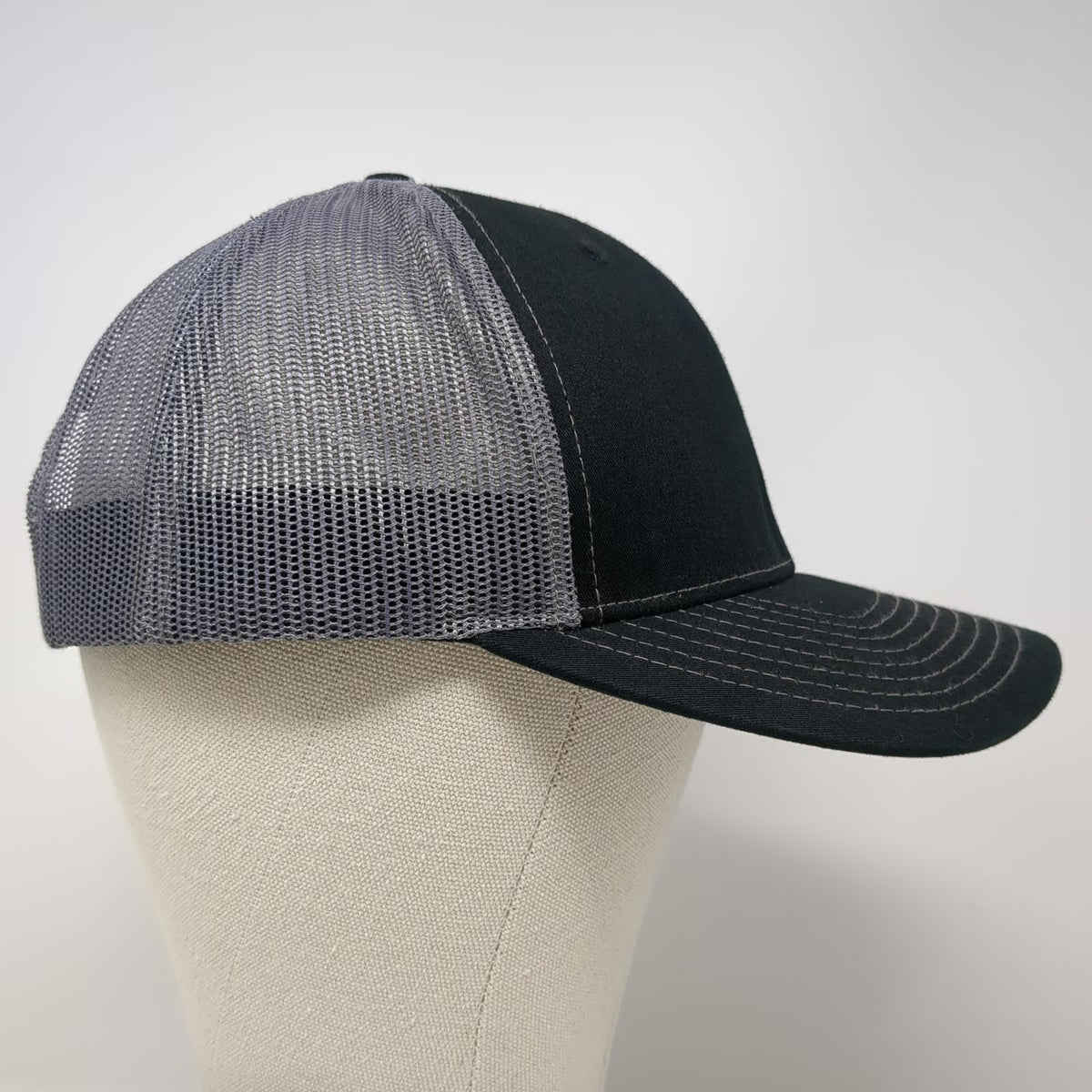 Richardson Trucker Hat Black Gray One Size Snapback Mesh Idaho Milk Products
