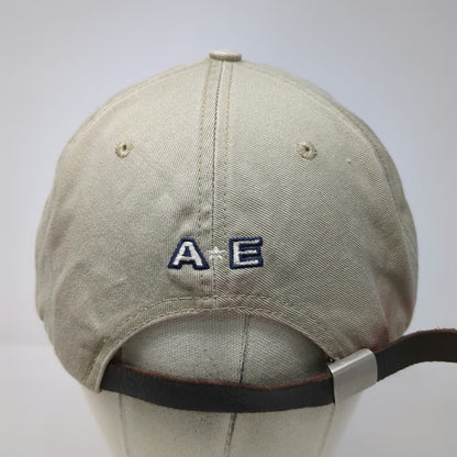 AE Performance Baseball Cap Beige One Size Slideback Leather Strap Grotto Hat