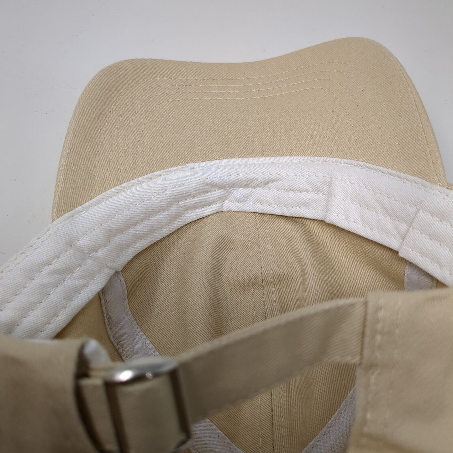 Pinners Slideback Hat Tan OSFA Adjustable Embroidered Vented Holes 6 Panel