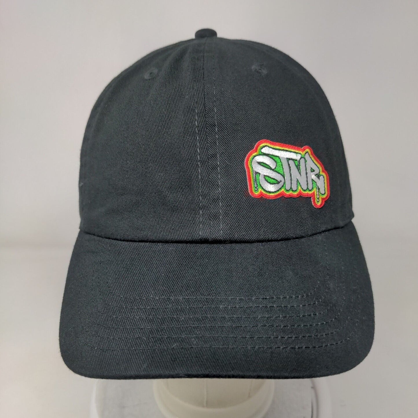 Newhattan Slideback Hat Black OSFA Adjustable Embroidered 6 Panel