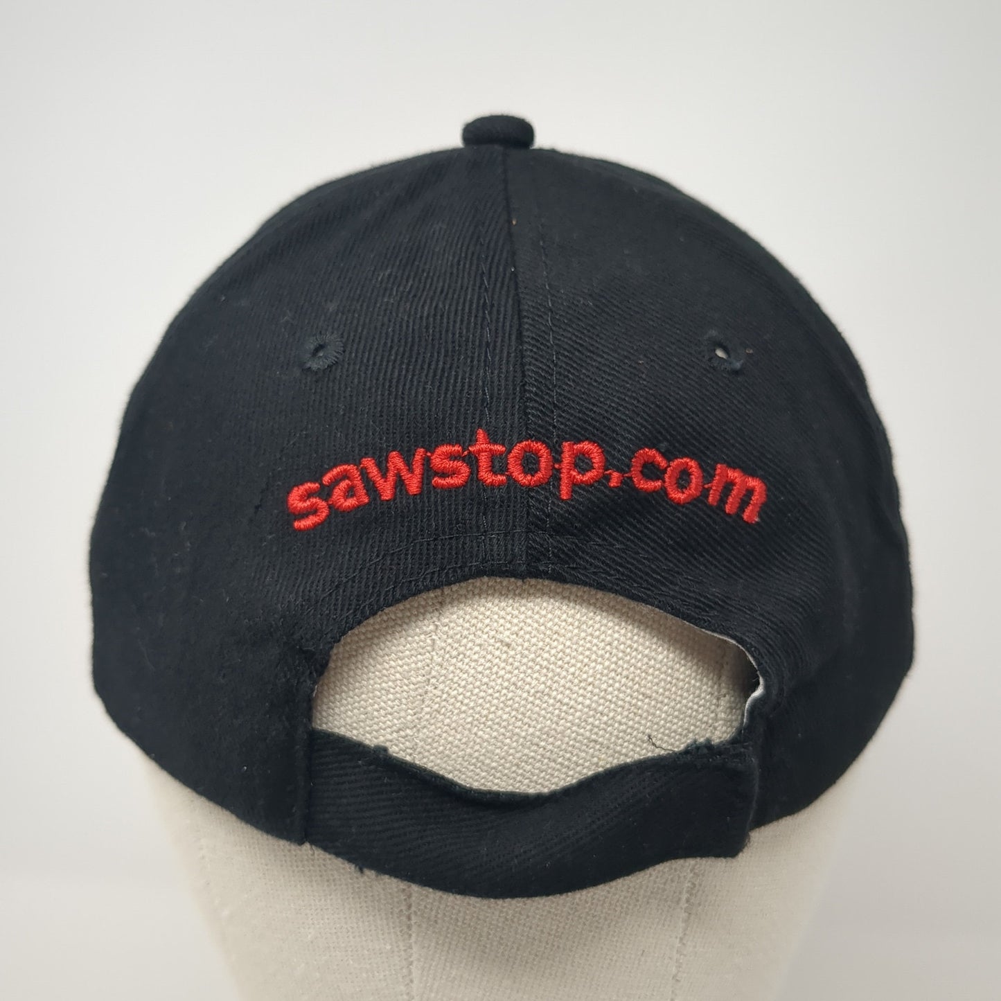 Saw Stop Strapback Hat Black One Size Adjustable Embroidered Outdoor