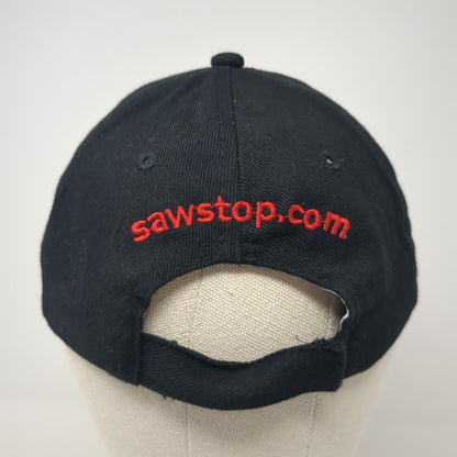 Saw Stop Strapback Hat Black One Size Adjustable Embroidered Outdoor