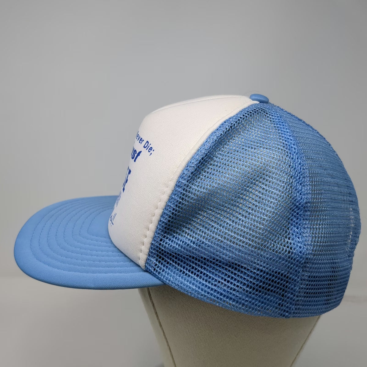 Trucker Hat Blue OS Old Golfers Never Die Lose Their Balls Snapback Vintage