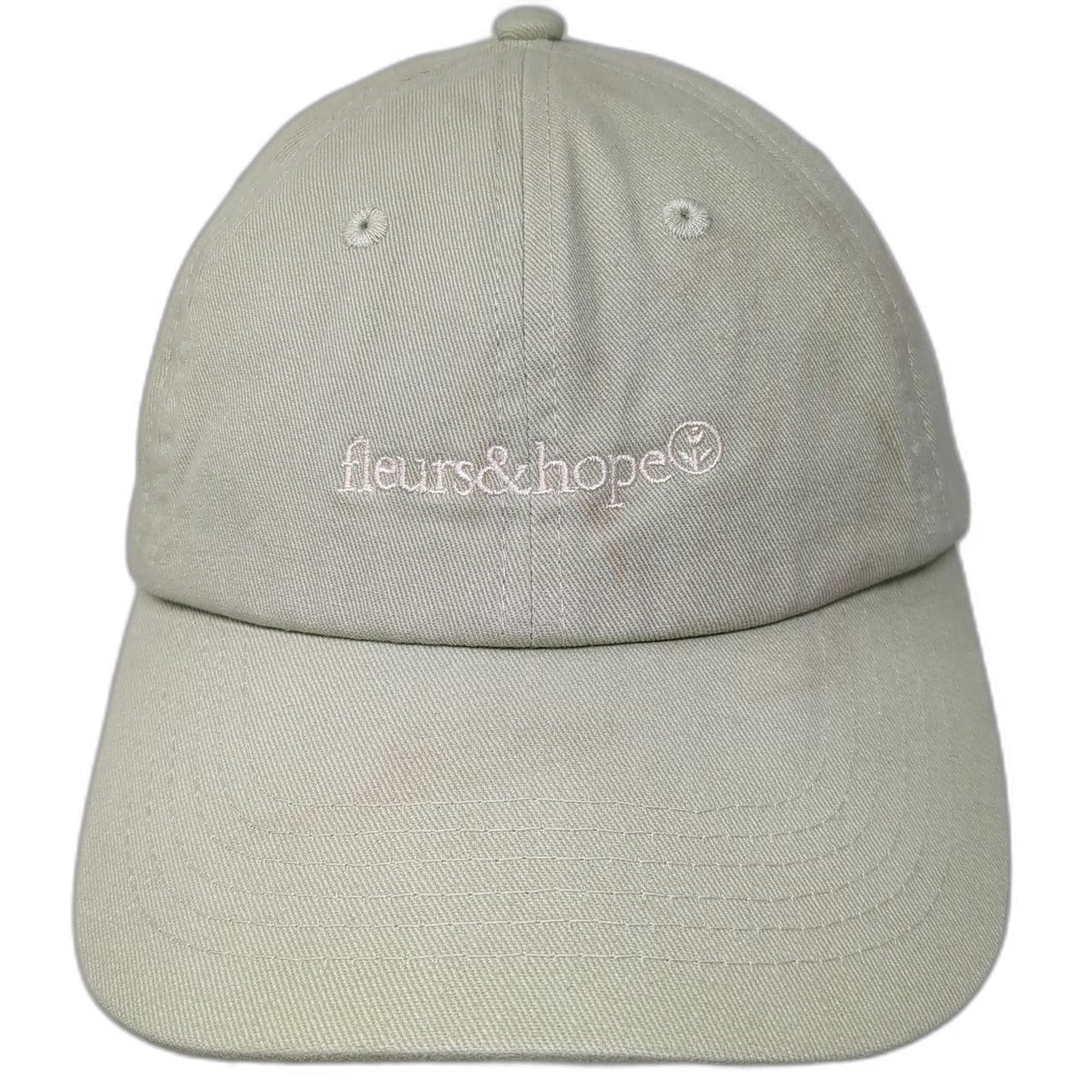 H&M Baseball Cap Green One Size Fleurs & Hope Embroidered Slideback Cotton Hat