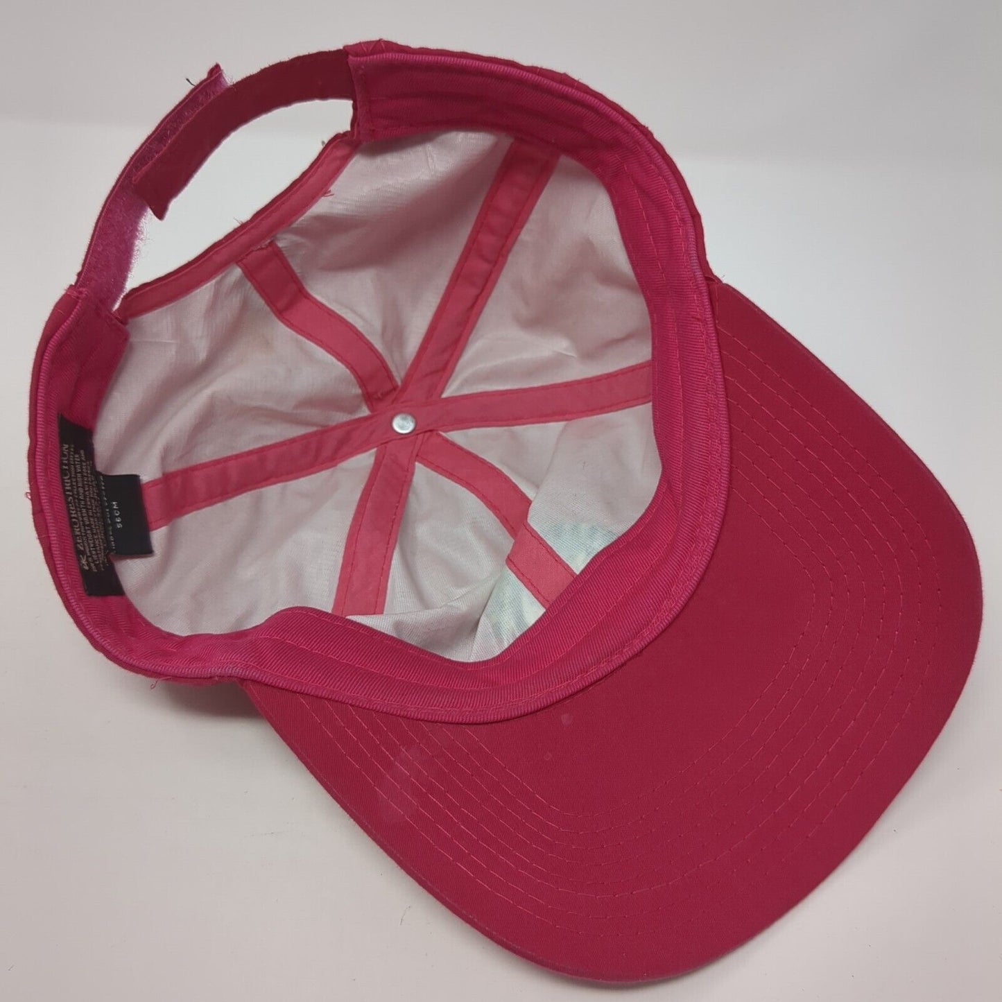 Pebble Beach Strapback Hat Pink 56cm Adjustable Embroidered 6 Panel