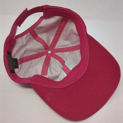 Pebble Beach Strapback Hat Pink 56cm Adjustable Embroidered 6 Panel