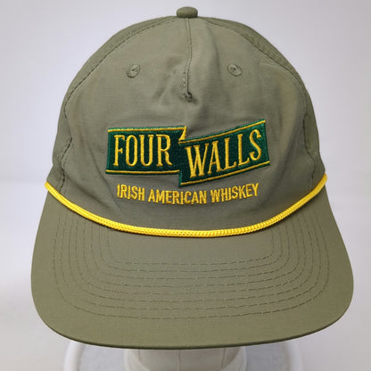 Four Walls Irish American Whiskey 5 Panel Green One Size Rope Snapback Hat