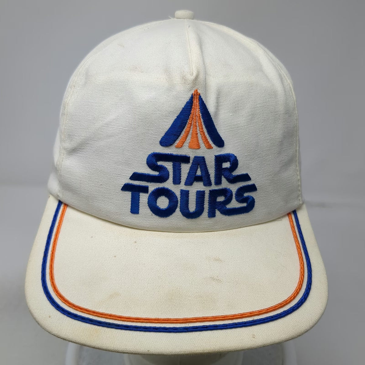 Innovative Products 5 Panel White Blue Orange Star Tours Disney Hat Vintage