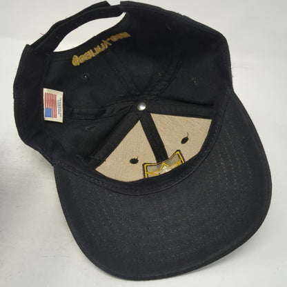 U.S. Army Baseball Cap Black Gold One Size USA Made Strapback Military Hat