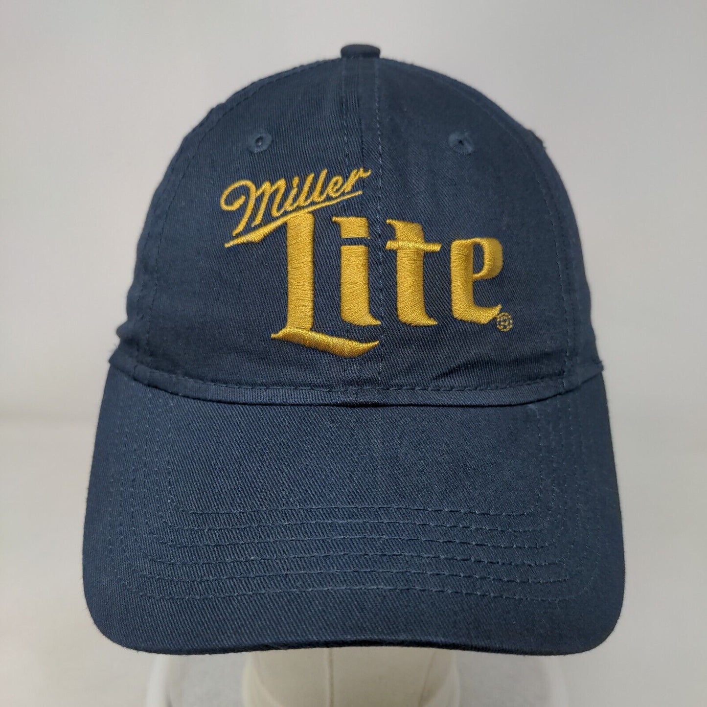 Miller Lite Strapback Hat Blue One Size Embroidered Adjustable 6 Panel
