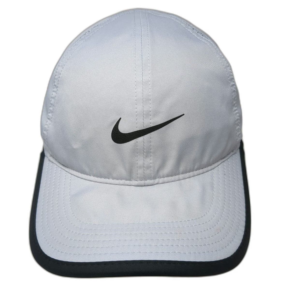 Nike Baseball Cap Gray One Size Featherlight Dri-Fit Adjustable Hat Swoosh Sport
