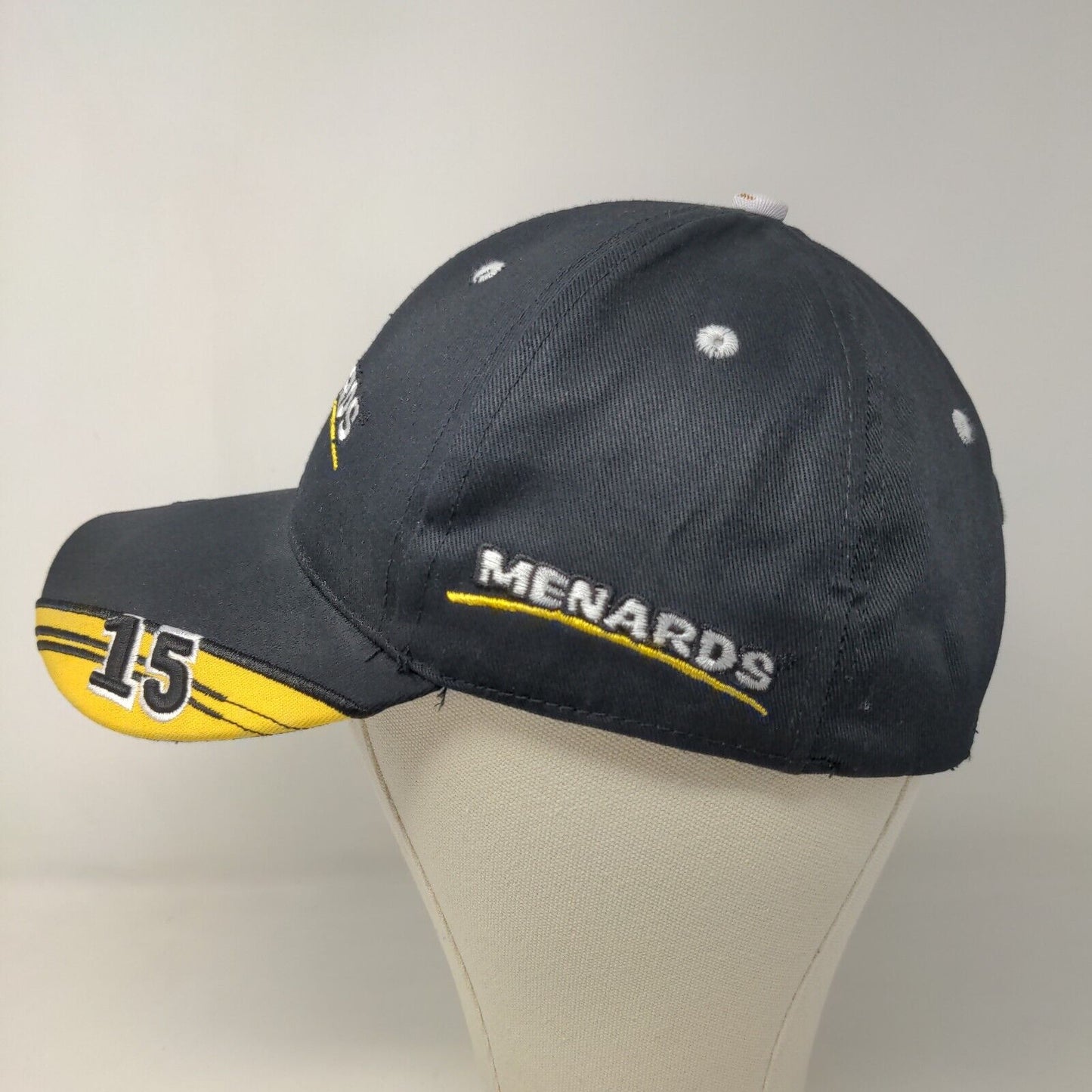 Menards Men's Strapback Hat Black Adjustable Embroidered #15 Logo