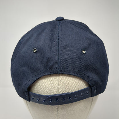 Navy Snapback Hat Blue One Size Adjustable Eagle Crest Solid 6 Panel