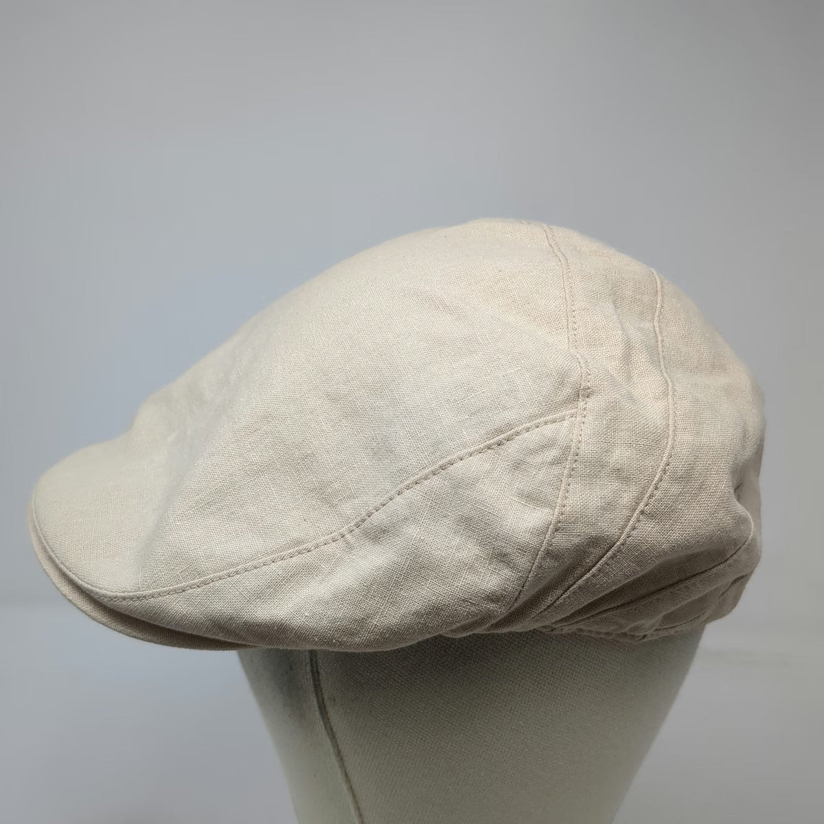 City Hats Newsboy Cap Beige One Size Linen Solid Flat Hat New York Design