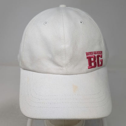Busch Gardens Baseball Cap White One Size Pink BG Side Embroidery Strapback Hat