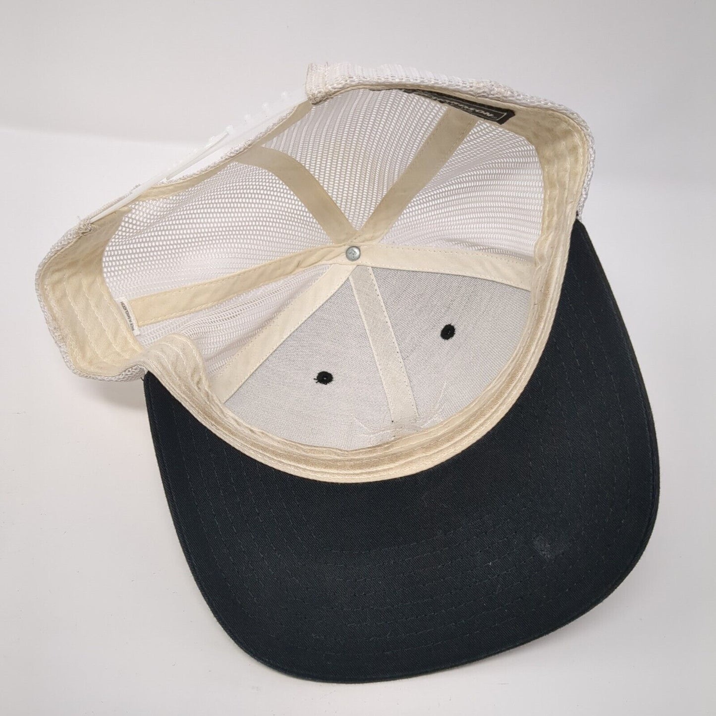 Richardson Snapback Trucker Hat Black One Size Embroidered Logo Mesh Back