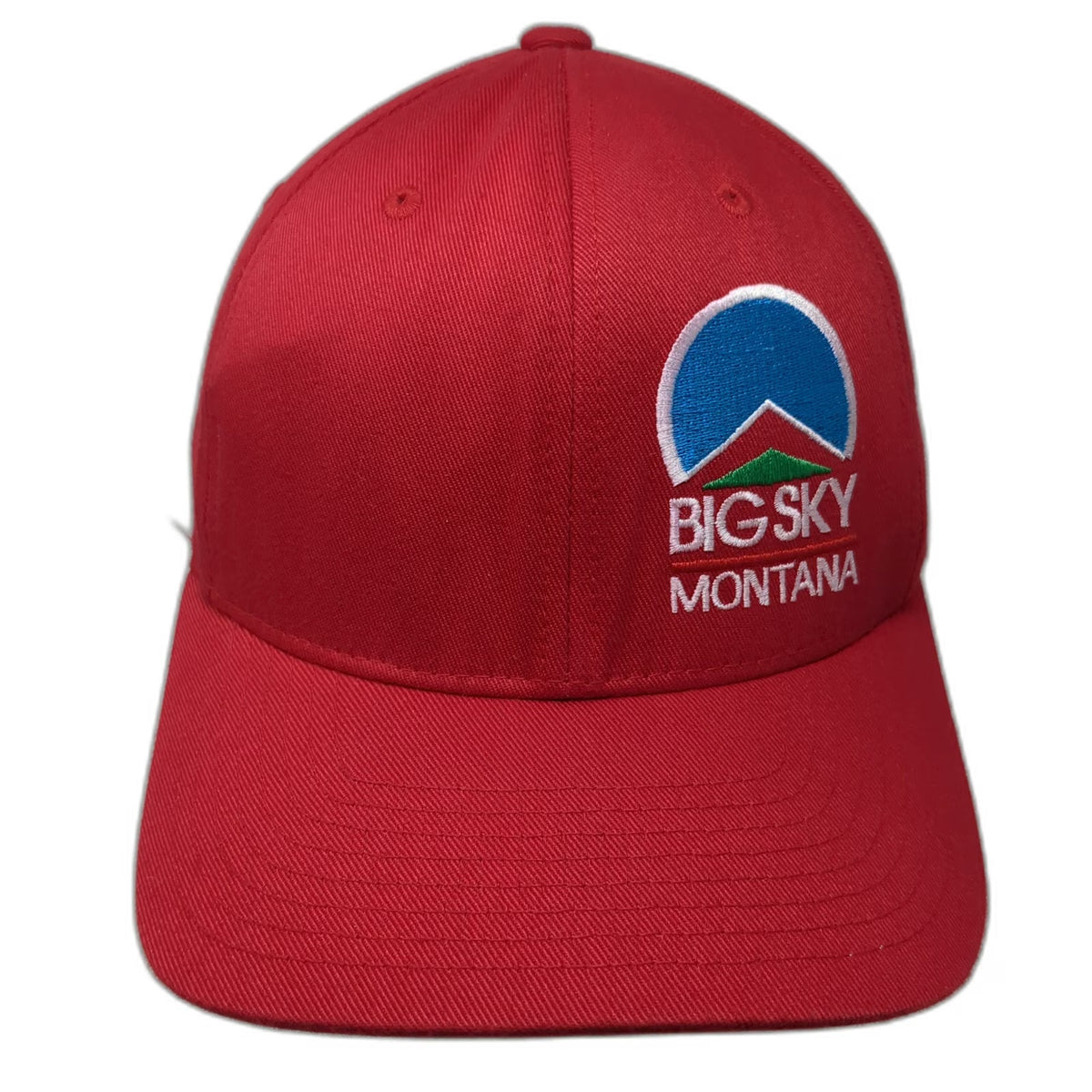 Flexfit Baseball Cap Red M Big Sky Montana Mountain Logo Elastic Headband Hat