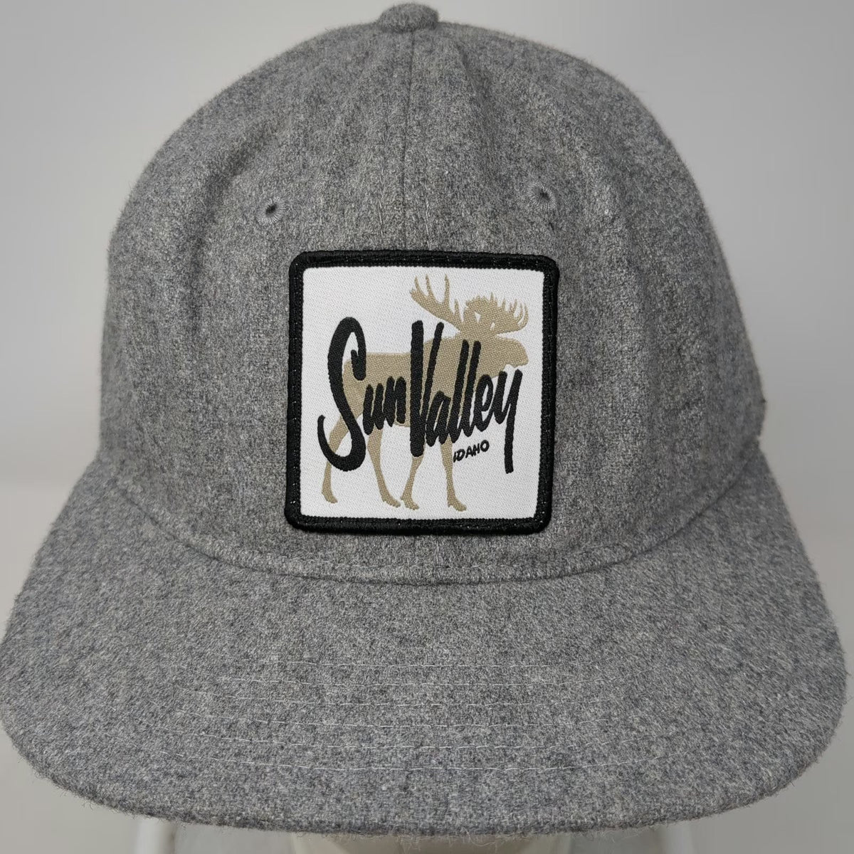 AS Colour Baseball Cap Gray One Size Sun Valley Idaho Moose Patch Wool Blend Hat
