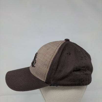 Quiksilver Fitted Hat Brown One Size Embroidered Plaid Vent Holes