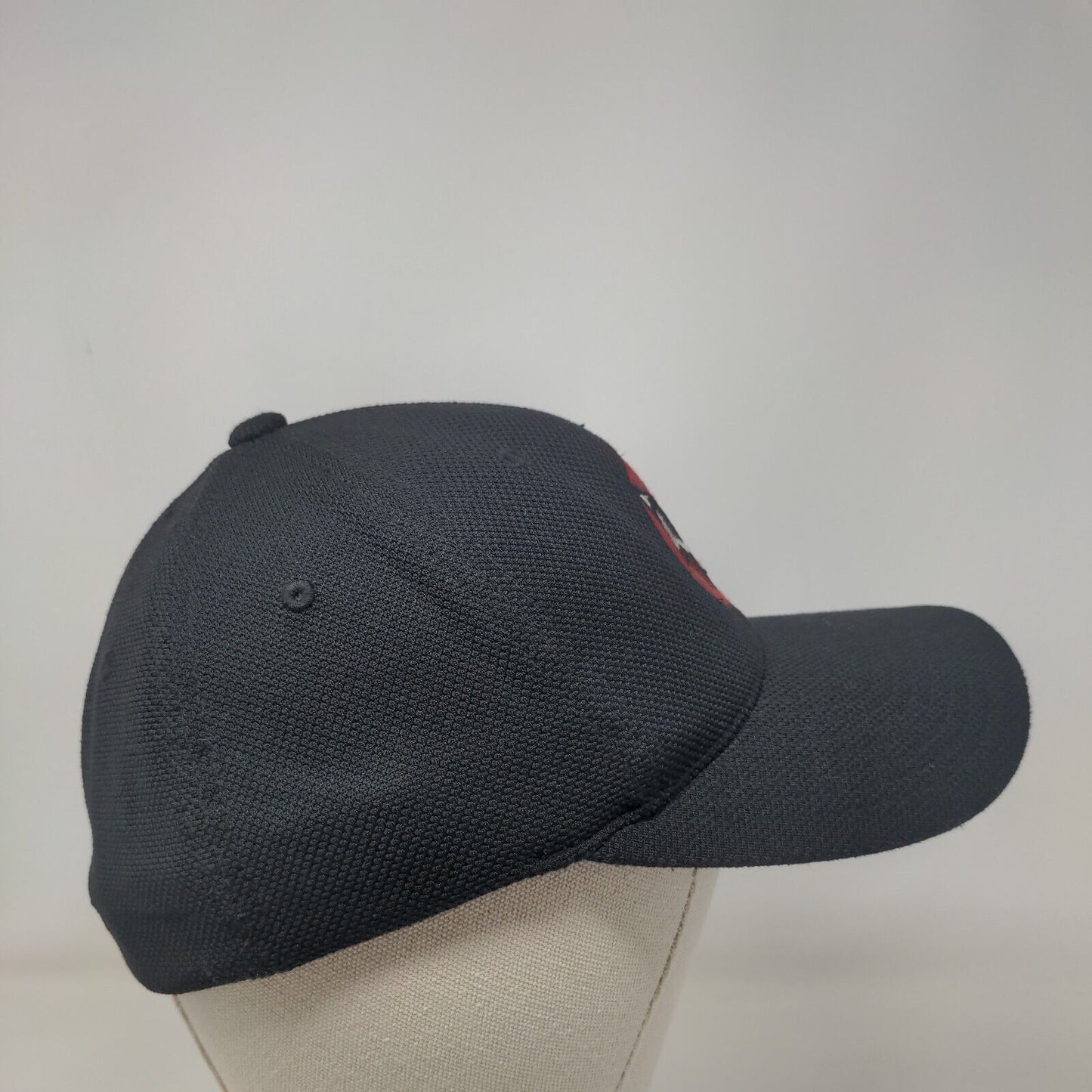 Atlas Premier Fitted Hat Black One Size Embroidered Flexi Fit 6 Panel Yupoong