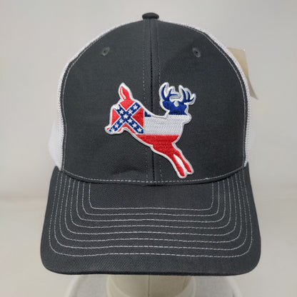 White-Tailed Deer Snapback Trucker Hat Gray OS Mesh Back W/Tags Richardson