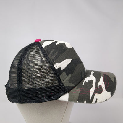 Beth Marie Snapback Trucker Hat Camo One Size Mesh Back Embroidered