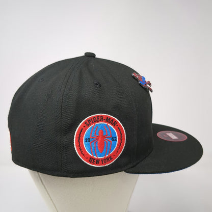 Marvel Spider-Man Black 7 3/8 Snapback Hat Side Patch Enamel Pin Fitted Lids
