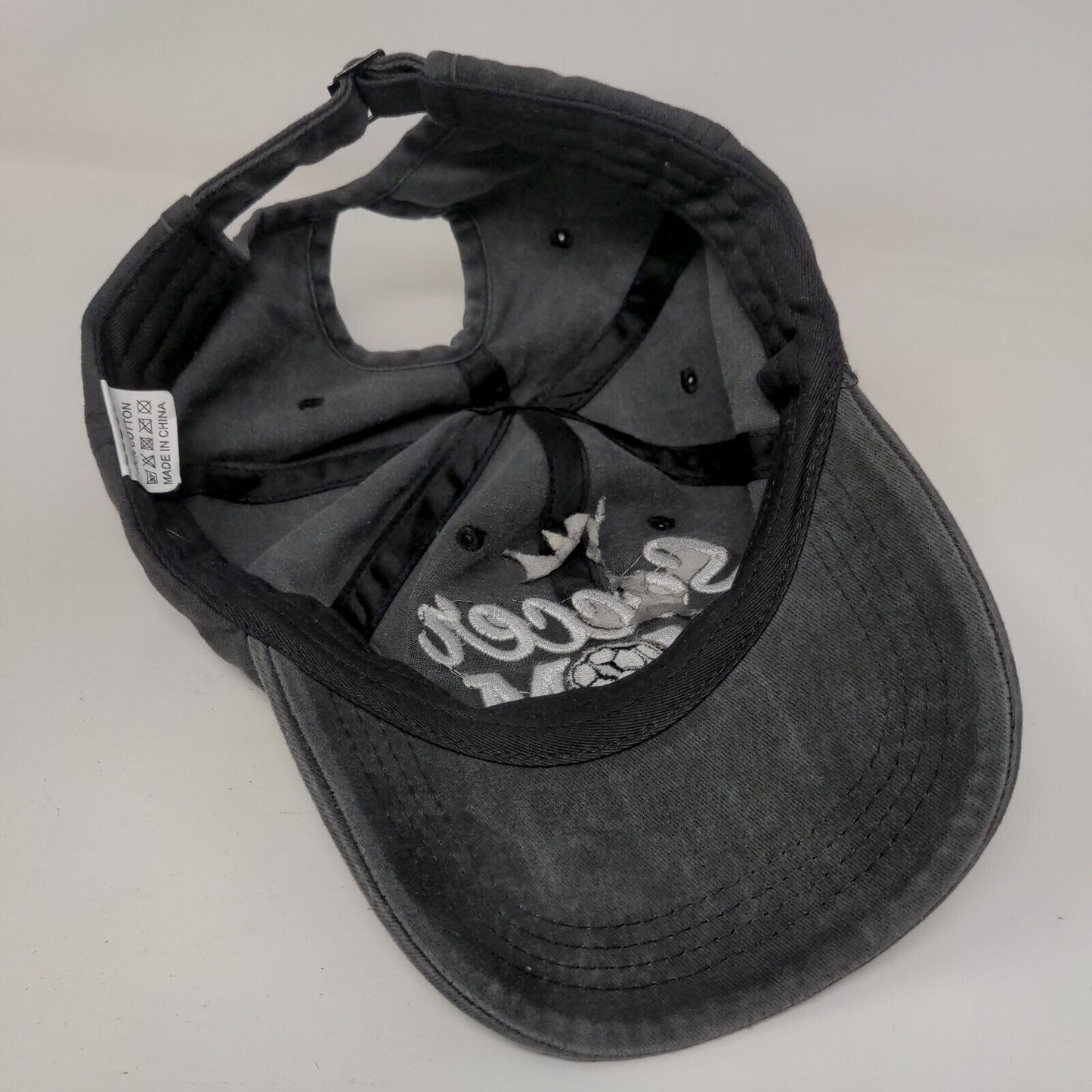 Soccer Mom Ponyback Slideback Hat Gray One Size Adjustable Embroidered Cotton