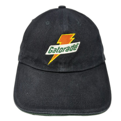 Gatorade Logo Baseball Cap Black One Size Embroidered Slideback Strap Hat