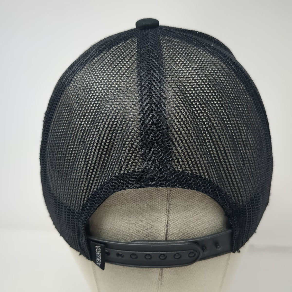 Vortex Trucker Hat Black One Size Mesh Back Snapback Embroidered Logo Optics