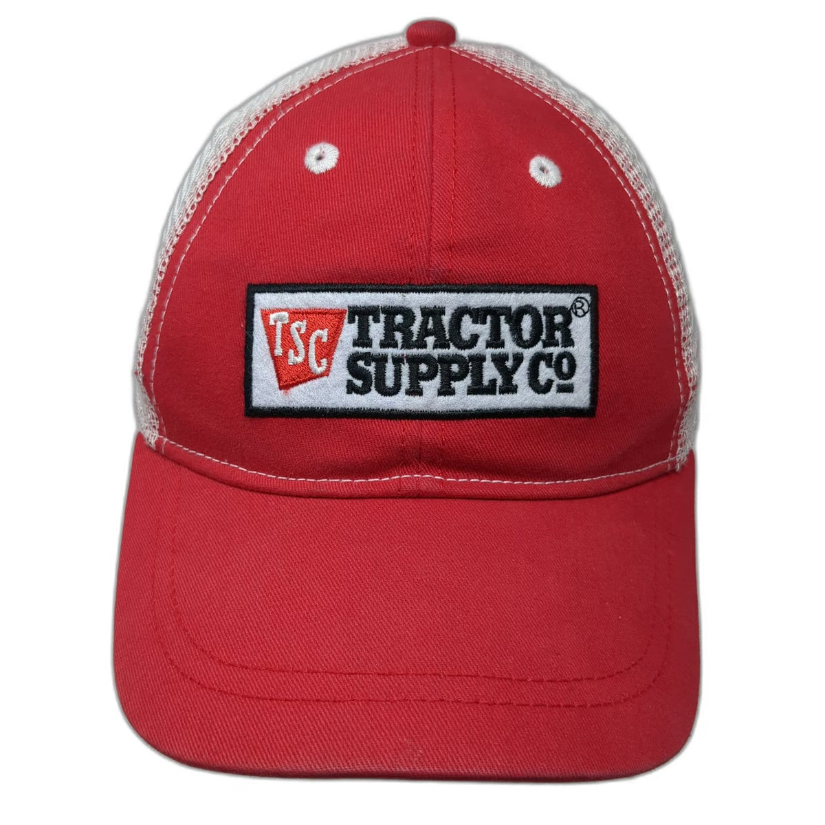 Tractor Supply Co Trucker Hat Red One Size Snapback Mesh Patch Logo Cotton