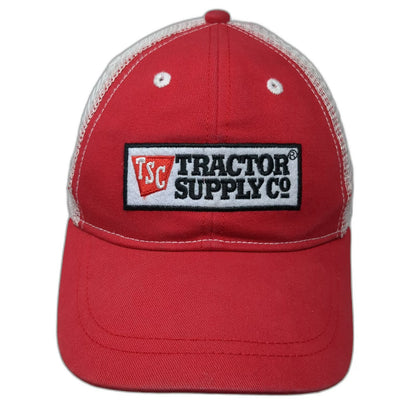 Tractor Supply Co Trucker Hat Red One Size Snapback Mesh Patch Logo Cotton
