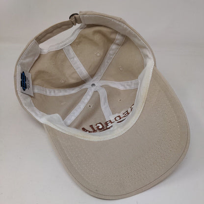 Georgia Slideback Hat Tan One Size Adjustable Solid Embroidered Big X