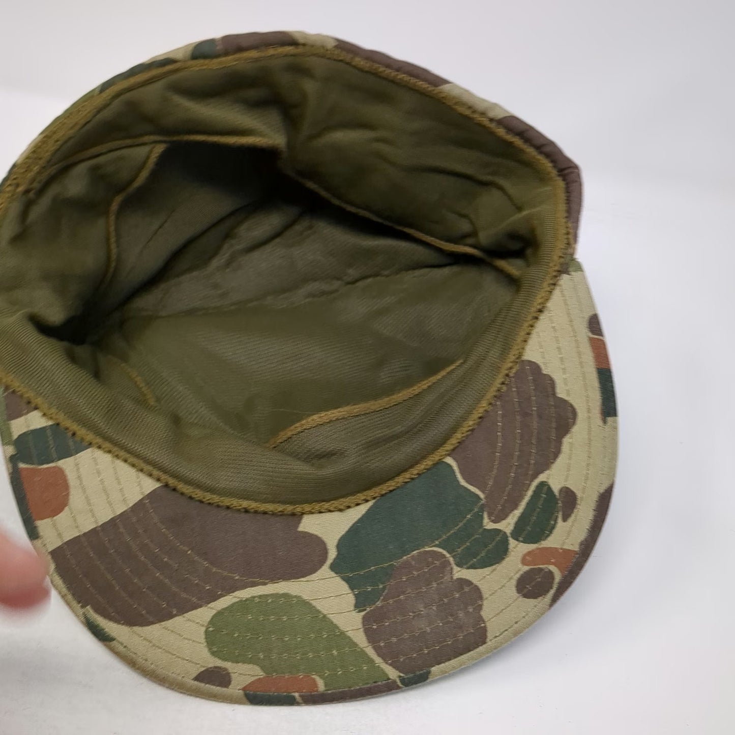 Army Cap Green Camo Vintage Duck Hunter Pattern Hat Flat Top Fitted Hunting