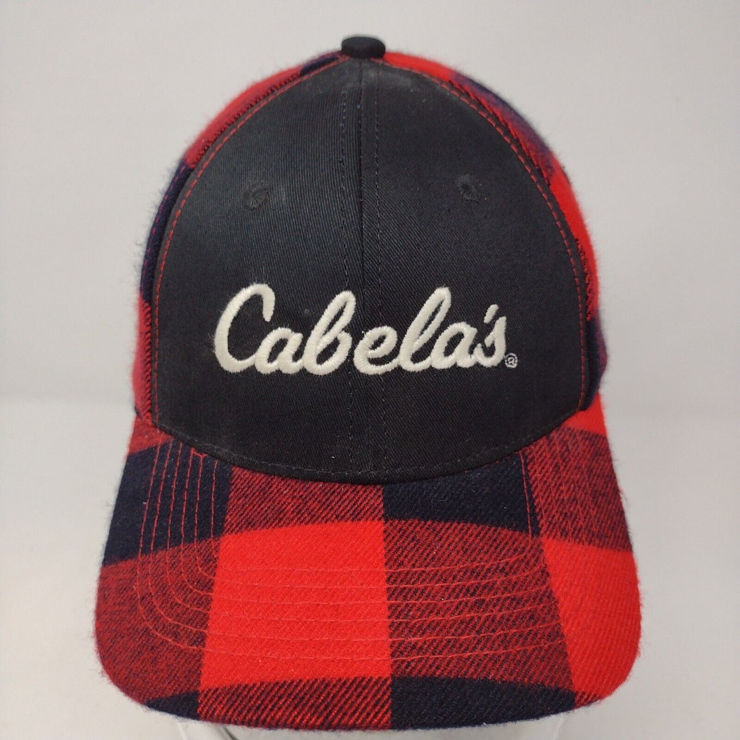 Cabela's Snapback Hat Multicolor OSFA Adjustable Check 6 Panel Cotton