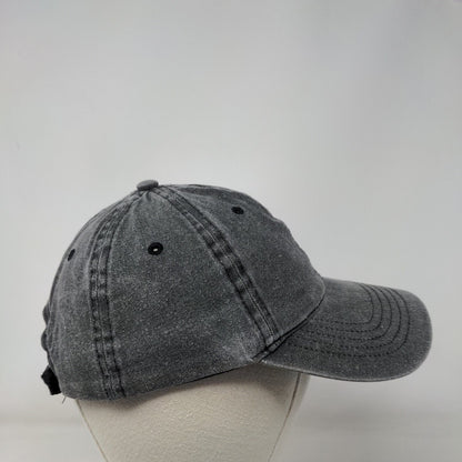Unbranded Strapback Hat Solid Gray Black Soot OSFM Adjustable Blank