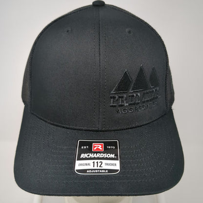 Richardson Trucker Hat Black One Size Snapback Mesh Premier Aggregates Flag