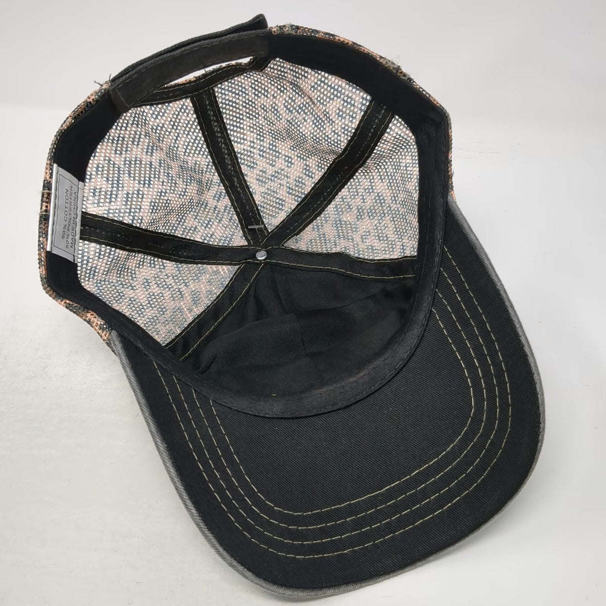 Gray Leopard Animal Print Rodeo Mom Mesh Patch Baseball Cap Hat One Size