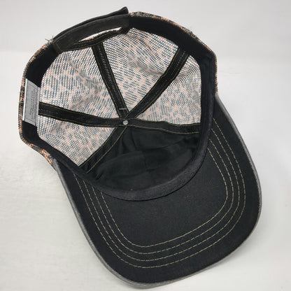 Gray Leopard Animal Print Rodeo Mom Mesh Patch Baseball Cap Hat One Size