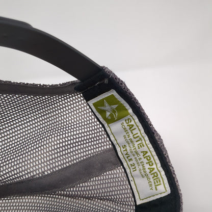 Salute Apparel Snapback Trucker Hat Black One Size Embroidered Logo