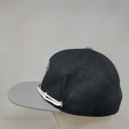 Heart Snapback Hat Black One Size Adjustable Embroidered Rope Lace 6 Panel Crown