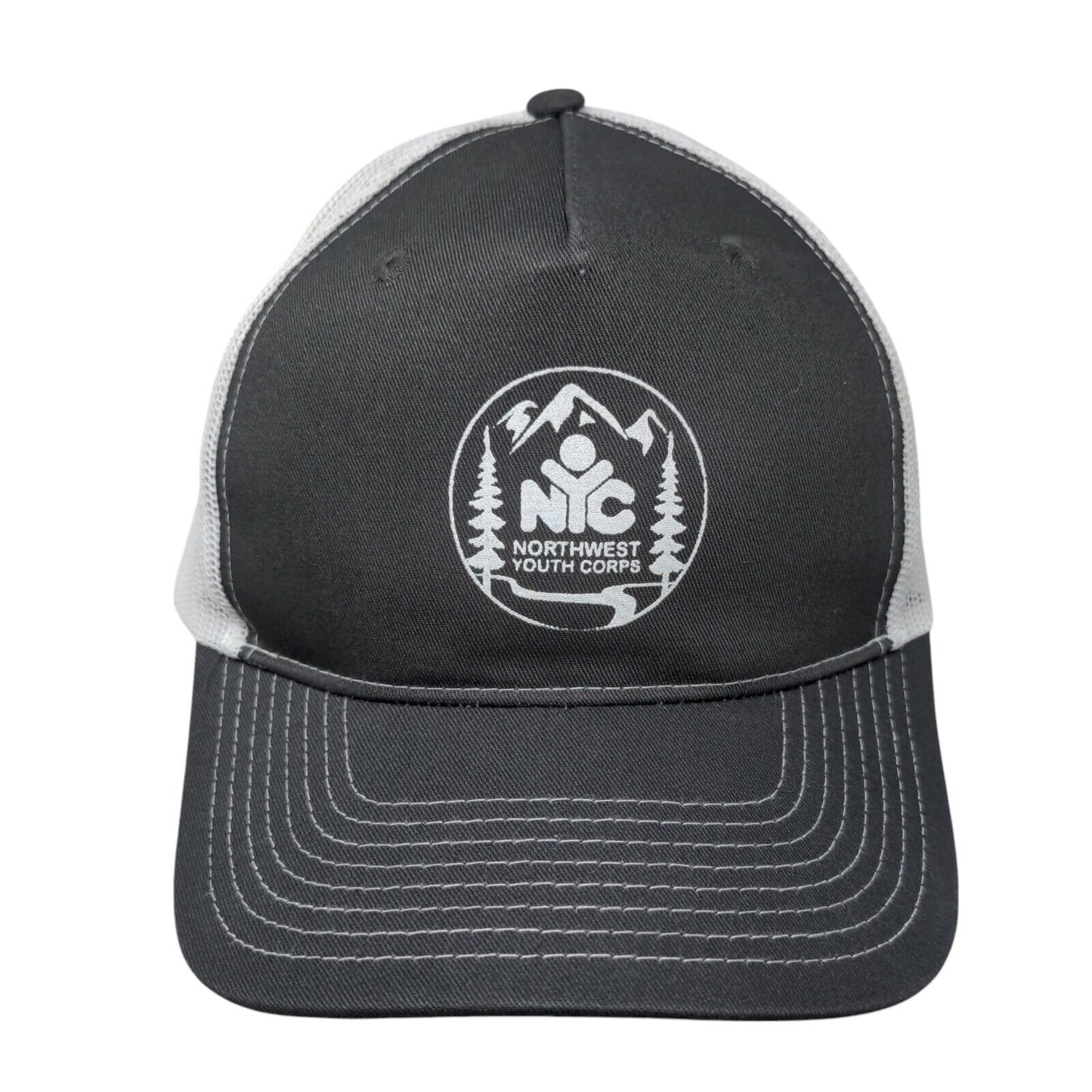 NYC Northwest Youth Corps Snapback Trucker Hat Gray One Size Port Authority