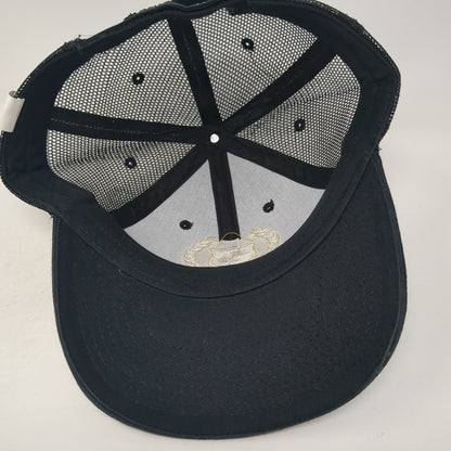 BB Strapback Trucker Hat Black One Size Adjustable Embroidered Mesh Back