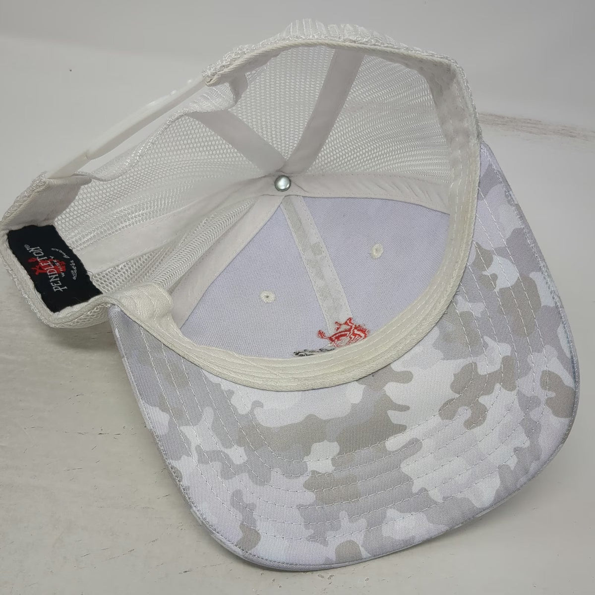 Pendleton Whisky Trucker Hat Gray Camo OSFM Mesh Back Snapback Bucking Bronco