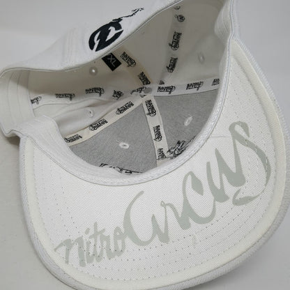 Nitro Circus Action Sports Baseball Cap White 7 5/8 Fitted Hat Bomb Logo Graphic
