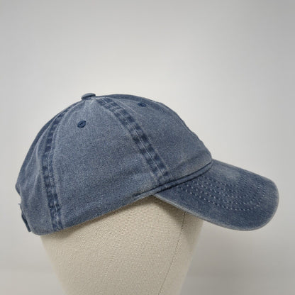 Unbranded Strapback Hat Blue One Size Solid 6 Panel Adjustable Blank